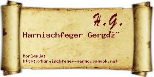 Harnischfeger Gergő névjegykártya